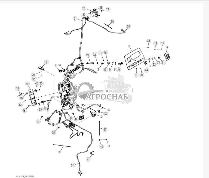 Крепежные детали жгута проводов кабины 